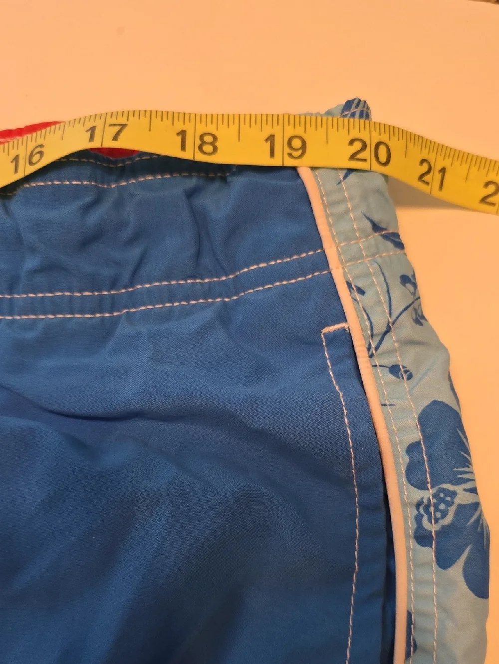 Faded Glory Men's Blue Floral Board Shorts Swim Trunks XL (40-42) Beach Surf